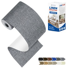 KING MOUNTAIN Linen Repair Patches, Self-Adhesive Fabric Patches, 4 X 63 inch Extra Size, Multi Color, Can be Used for Sofa Repair (Charcoal Grey1.0)