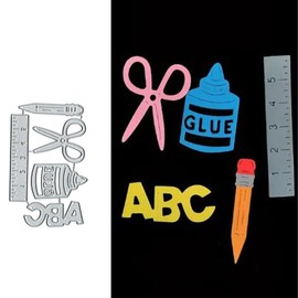 Stationery Rule Pen Metal Die Cuts for Card Making,Letter Pencil Card Cutting Dies Cut Stencils DIY Scrapbooking Album Embossing Paper Card Embossing Craft