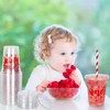 Whaline 50Pcs Strawberry Disposable Plastic Cups with Lids and Straws