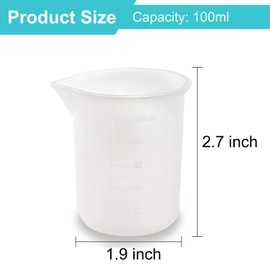 Coopay 12 Pieces 100 ml Silicone Measuring Cup DIY Resin Glue Tools Cup for Making Handmade Craft Nonstick Silicone Mixing Cups
