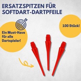 Best Sporting Dart Plastic Nylon Tips for Darts Pack of 100 Soft Dart Black White or Red (Red)