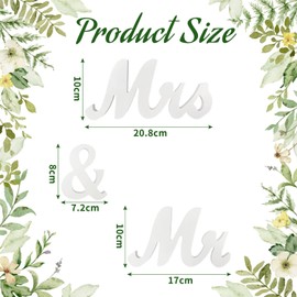 ARWIG Mr & Mrs Wedding Decoration | Wooden Mr & Mrs Decoration Wedding Table | Decoration Wedding | Decoration for Engagement Party | Decorate Wedding Table | Wedding Gifts for Bridal Couples (White)