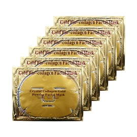Rotus 6PCS 24K Gold Gel Collagen Crystal Facial Masks Sheet Patch For Anti Aging, Whitening, Puffiness, Anti Wrinkle, Moisturizing, Deep Tissue Rejuvenation and Hydrates Skin