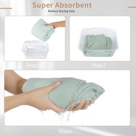 Laojbaba Microfiber Hair Towel Quick Dry Hair Towel Hair Drying Towels Suitable for All Kinds of Hair Ultra Absorbent Long and Thick Hair 20X40inch Grey (1pcs)