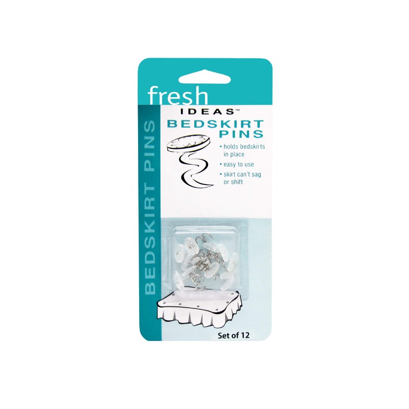 FRESH IDEAS Dust Ruffle, Spiral Push Pins to Keep Skirt
