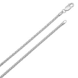 Women's 2.5mm Solid .925 Sterling Silver Round Popcorn Choker Chain Necklace, 16 inches