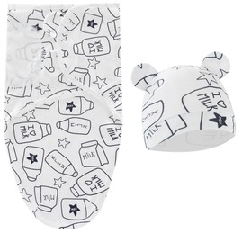 AnnuoYi Baby Swaddle Wrap，3 Pack Newborn Swaddle Blanket Wrap, with Cute Hat for 0-3 Months、 Ultra-Soft Comfortable, and Lightweight Cotton Infant Swaddle Wrap