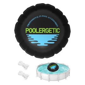 Poolergetic 5x5 FT Pool Pillows for Above Ground Pools, Large Winter Pool Pillow for winterizing, 0.6mm Heavy-Duty Cold-Resistant Pool Air Pillow with Ropes for Closing Winter, Black