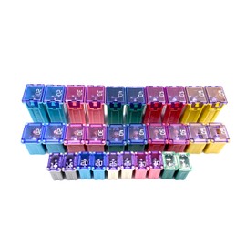 30Pcs Car Fuses Assortment Kit,Mini,Low and Tall/Standard Box Shaped Cartridge Fuse Automotive Fuses Kit for Cars and Trucks