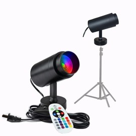 Peanutech RGB Photography Lighting Spotlight LED Video Light Continuous Output Studio Lighting with Remote Adjustable Focus (Black)…