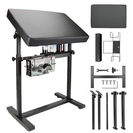 Beoncall XL Tattoo Arm Rest and Legrest Stand 360°Adjustable Armrest Foldable Legrest Leather Pad Thick Sponge Stable Base for Tattoo Studio Tattoo Artists