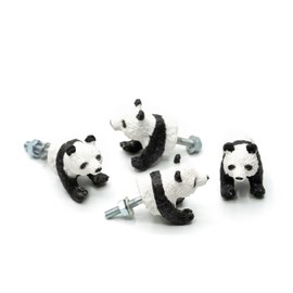 Miniblings 4X Möbelgriffe Pandabär Griffe Handarbeit Upcycling Kinderzimmer - Schubladengriffe Handgriffe