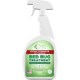 Bed Bug Spray Extra Strength Treatment by Hygea Natural 24oz –Treat Bed Bugs, dust Mites, lice, Fleas,allergens - Stain & Scent Free – Natural Formula - Child & Pet Safe