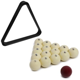 OKKO Bundle of 2 Items Russian Pyramid Table Deluxe Heavy-Duty Plastic Triangle Rack Plastic Billiard Ball Tray for 68 mm Balls
