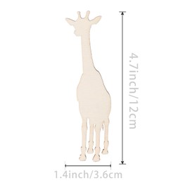 Giraffe Cutout Unfinished Wood Nursery Zoo Animal Wood Cutout Ornaments Labels Tags Art Craft for Christmas Wedding Birthday Party Thanksgiving Day Decoration 20Pcs