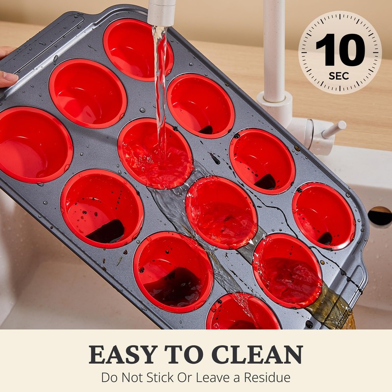 BRONYPRO Silicone Muffin Pan with Metal Frame, Egg Bite Maker