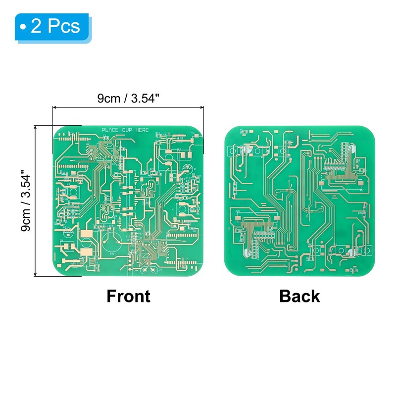 PATIKIL 2pcs Coasters, PCB Coasters Circuit Board Coasters FR-4 Drink