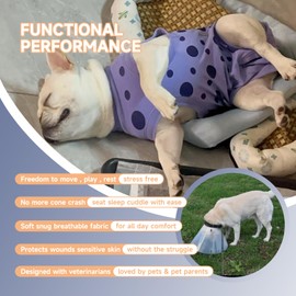 Dog Surgery Recovery Suit After Spay - Dogs Cone Alternative Onesie with Pee Hole, Breathable Anti Licking Neuter Post Surgical Dog Recovery Suit for Male Female Pet Abdominal Wounds