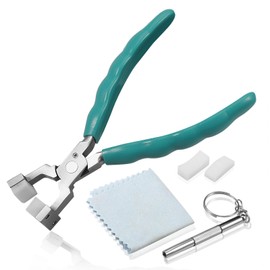 LEONTOOL 6" Glasses Frame Clamp Adjusting Pliers Eyeglasses Repairing Pliers Bracelet Bending Plier Nose Pad Arm Repair Tools Optical Hand Tool with Screwdriver Glasses Cloth and Nylon Replacement