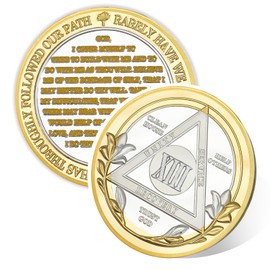 Victory Path 13 Year Sobriety Coin, Affirmation AA Chips, Addiction Recovery Thirteen Years Sober Medallions, Celebrating Anniversary Token, Alcoholics Anonymous Sobriety Gifts for Men Women