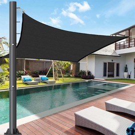 TRAYIU Sun Shade Sail Pole 10ft - 1 Pack 3" Diameter Outdoor Sunshade Sail Post Support Awning Canopy Heavy Duty Metal Pole Kit for Patio Garden Deck Playground Backyard