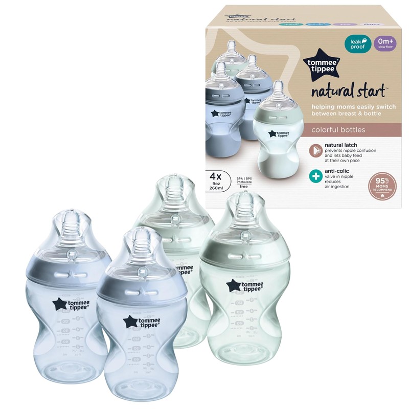 Tommee Tippee Biberones Anticólicos Natural Start, 0m+, 260ml/9oz