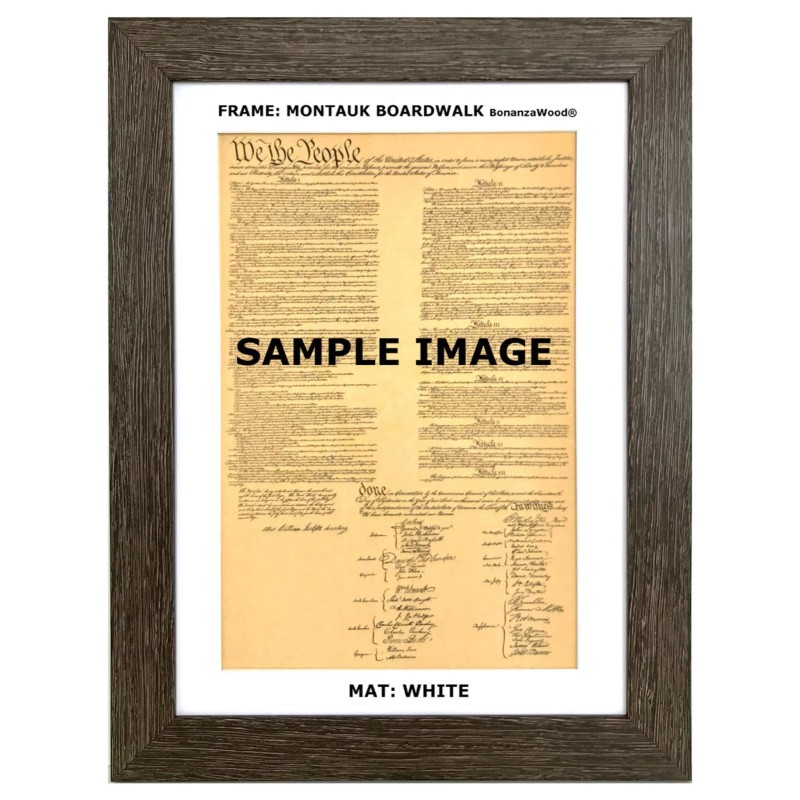 Framed Declaration of Independence Painting by John Trumbull. Standard or