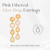 Dauplaise Jewelry Drop Earrings for Women, Natural Stone, Pink Lightweight