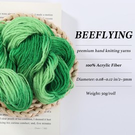 BEEFLYING Multi Color Acrylic Fiber Yarn Soft Gradient Colorful Rainbow Yarn for Crocheting Knitting Blanket Scarves Craft DIY, 50g/roll,Multi Color 16