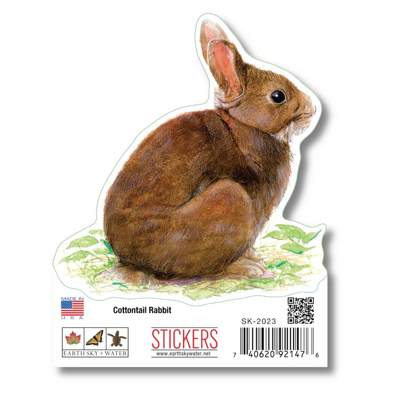 Earth Sky + Water - Cottontail Rabbit - 3.5″ Sticker