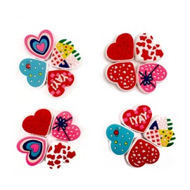 16PCS Heart Shaped Focal Silicone Beads, Colorful Heart Shaped Silicone Focal Beads for Keychain Making, Creative Loose Beads Bulk for Beaded Pens DIY Handmade Crafts Necklace Bracelet Lanyard