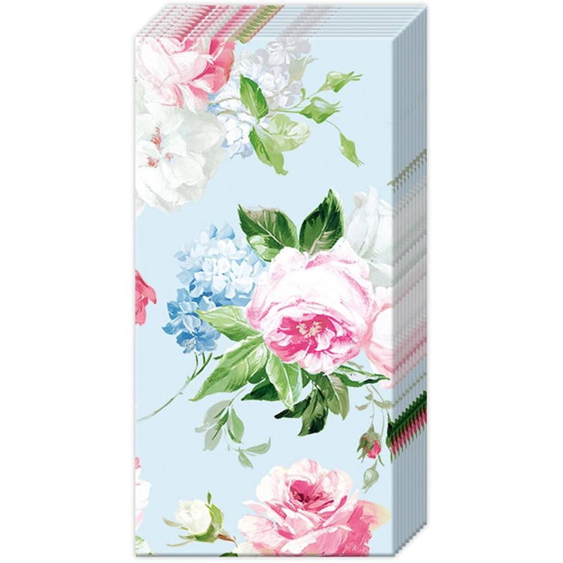 Boston International Bulk 4-Ply Floral Pocket Tissues, Bundle of 6
