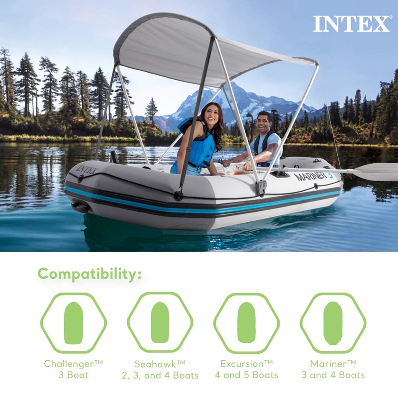 Intex Bimini Top Sun Shade Canopy Cover with Aluminum Frame