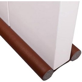 Kepfire 37 Inch Under Door Draft Stopper Guard Adjustable Twin Home Soundproof Dust Proof Seal Strip Door Window Insulation Draft Blocker - Brown