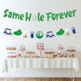 Golf Bachelor Party Decorations, Same Hole Forever Golf Bachelor Party Banner, Funny Bridal Shower Engagement Wedding Party,Green Glitter
