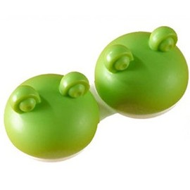 Contact Lens Case in Frog Design, "Frog" in Various Colours (Yellow, Orange, Turquoise, Pink, Green) – Q-case (Green)