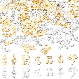 FREEBLOSS 140Pcs Music Notes Resin Fillers Resin Inclusions Music Charms for Nail Craft Supplies Art Supplies for Decoration and Embellishments