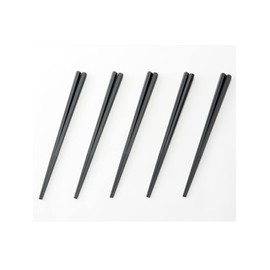 Asahi Koyo Hexagonal Chopsticks Heat Resistant, Commercial Use, Black, 9.0 inches (22.8 cm), Anti-slip, Easy to Hold, Dishwasher Safe, Dryer Safe, Made in Japan, 5 Pairs