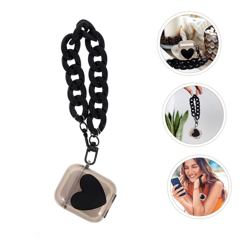 TEHAUX Fashion Earphone Cover with Chain TPU Protective Case for