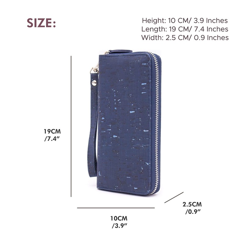 Natural Cork Wallet for Women Vegan Cork Leather Modern Wallet,