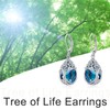 Odinstone Tree of Life Abalone Shell Earrings Teardrop Dangle Drop