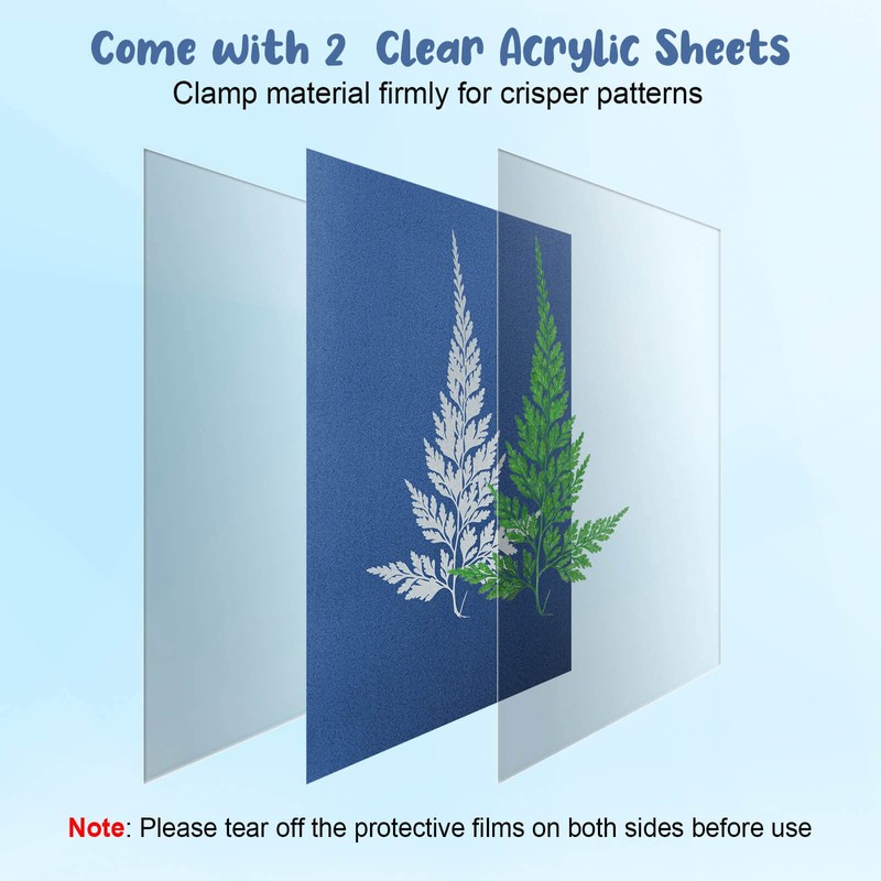 38 Sheets Cyanotype Sun Print Kit With 2 Clear Acrylic