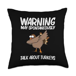 Cool Turkey Design For Men Women Forest Wild Animal Lovers Throw Pillow