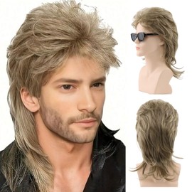 Mxayhnajxl Blonde Wavy Bob Wigs For Men Costume Wigs Heat Resistant Synthetic Wigs With Wig Cap Mens Wig Cosplay Wigs
