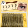 QUEWEL Eyelash Extensions, 144 Pieces, Natural Cluster Lashes, D-Curl Fine