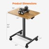 Sweetcrispy Small Mobile Rolling Standing Desk - Overbed Table, Teacher