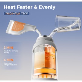 BOLOLO Portable Milk Warmer Pro for Travel, Detachable Bottle Warmer with Rapid and Stable Heating for Breast Milk & Water, 17.5 oz Capacity and Extended Battery Life for on The Go