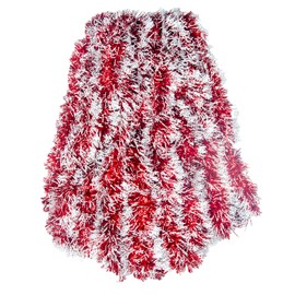 32.8 Feet Christmas Tinsel, Red Tinsel, Tinsel for Christmas Tree, Chunky Christmas Tinsel Garland for Christmas Party Supplies Indoor Outdoor Decorations (Red and White)