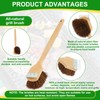 Kritkin 2 Pack Wood Safer Grill Cleaning Brush with Metal