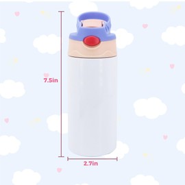 Lilsofee 30 Pack 12 OZ Sublimation Sippy Cup with Straw Spill Proof Blank Tumblers Double Wall Vacuum Insulated Mixed Color Thermos Stainless Steel Bulk Water Bottles for School